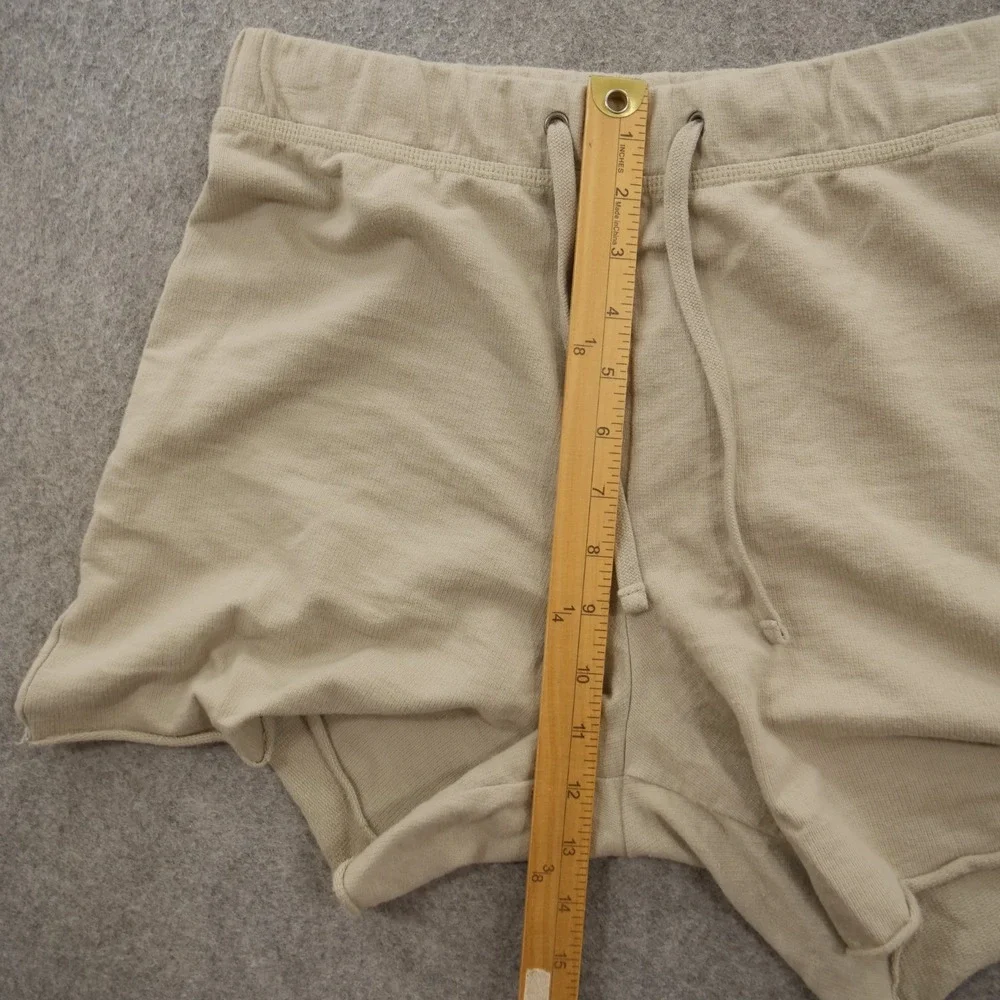 James Perse Shorts Womens Small 1 Beige Fleece Elastic Waist Drawstring
